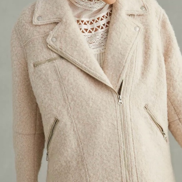Anthropologie longline Moto Jacket sz m - Picture 5 of 13